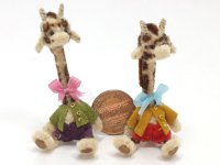 (image for) Miniature Dressed Sitting Toy Giraffe by Sue Wilkes.