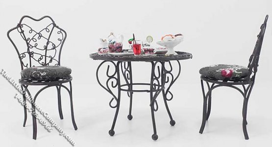 (image for) Dollhouse Miniature Dressed Patio Table 1:12 Scale