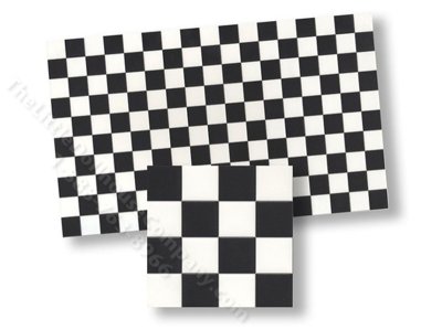 (image for) Dollhouse 1/2 Scale Model Black and White Floor Tiles