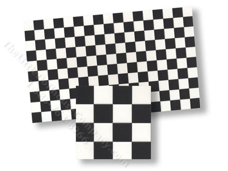 (image for) Dollhouse 1/2 Scale Model Black and White Floor Tiles