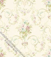 (image for) Dollhouse Scale Model Wallpaper Aurora Floral Pattern