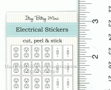 (image for) Dollhouse Miniature Electrical White Outlets and Light Switches