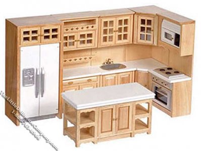 (image for) Modern Oak Kitchen Cabinet Set (8 pc.)