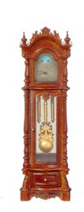 (image for) Miniature Walnut Battery Operated Chippendale Revival Clock