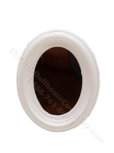 (image for) Miniature Bathroom Mirror with White Frame for Dollhouses