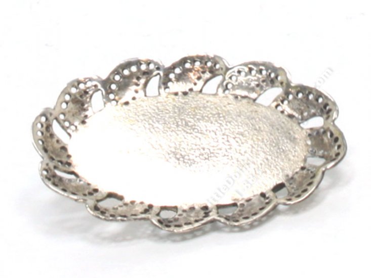 (image for) Miniature Sterling Silver Lace Edged Platter by Don Henry