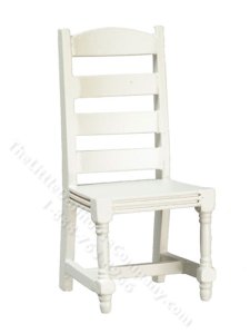 (image for) Miniature Ladder Back Chair for Dollhouses, White