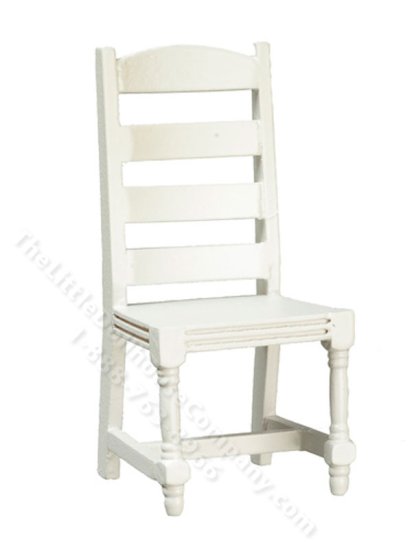 (image for) Miniature Ladder Back Chair for Dollhouses, White