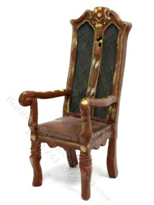 (image for) Miniature Brown Throne for Dollhouses