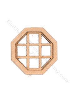 (image for) Dollhouse Octagon Window with Grid Interior