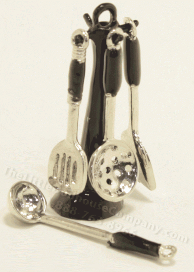 (image for) Miniature Kitchen Utensils with Black Stand