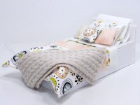 (image for) Miniature Yellow and Peach Floral Bedding for Dollhouses
