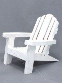 (image for) Miniature Handmade White Adirondack Chair for Dollhouses