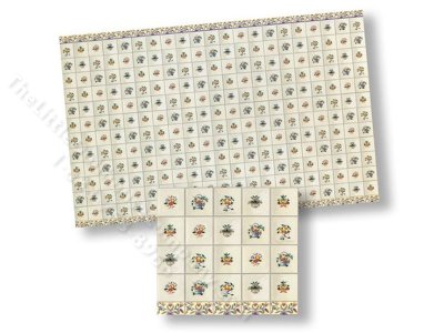(image for) Dollhouse 1/2 Scale Model Flower Delft Tiles
