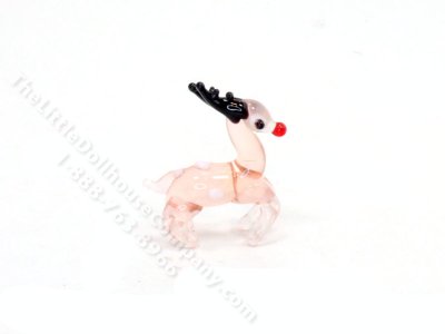 (image for) Miniature Blown Glass Rudolph Figurine for Dollhouses