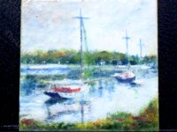(image for) Miniature Sail Boats Painting by Larry Morganti