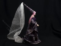 (image for) Miniature Handcrafted Vintage Medieval Woman in Purple Hennin