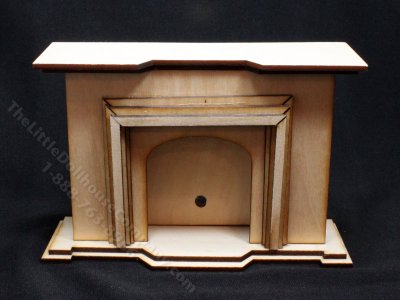 (image for) Miniature Unfinished Wide Fireplace for Dollhouses