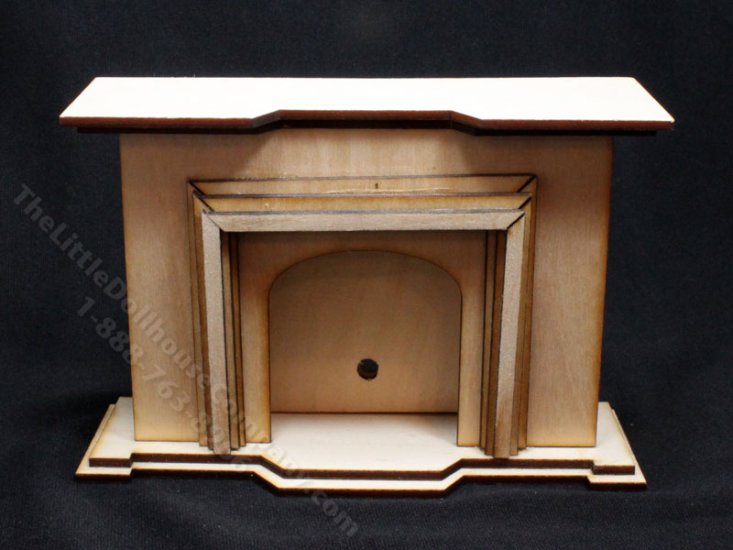 (image for) Miniature Unfinished Wide Fireplace for Dollhouses