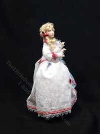 (image for) Miniature Handcrafted Vintage Rococo Lady in Blue and Pink