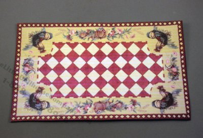 (image for) Miniature Four Roosters Carpet for Dollhouses