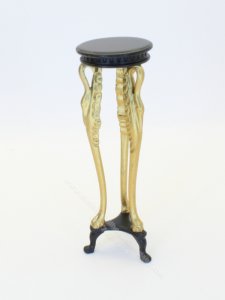 (image for) Miniature Black & Gold Art Nouveau Plant Stand for Dollhouses