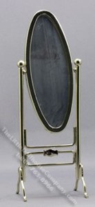 (image for) Miniature Brass Oval Cheval Mirror