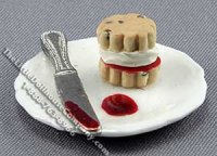 (image for) Miniature Scone on Ceramic Plate w Knife by Charlotte Willmott