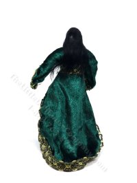(image for) Miniature Handcrafted Vintage Medieval Doll in Green Velvet by Detta's Darling Dolls