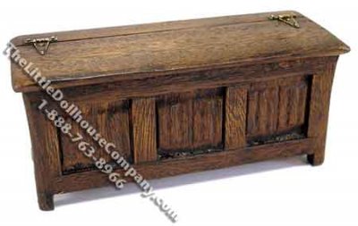 (image for) Miniature Linen Fold Panel Blanket Box for Dollhouses