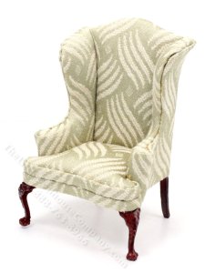 (image for) Miniature Green Wave Pattern Queen Anne Style Chair