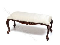 (image for) Walnut Bench with Beige Cushioning