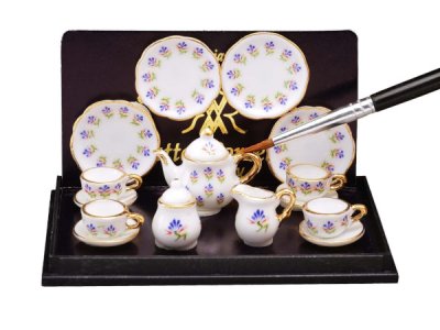 (image for) Miniature Tea Set - Blue Flower Pattern