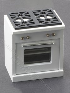 (image for) Miniature White Modern Stove for Dollhouses