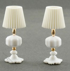 (image for) Miniature White Table Lamps For Dollhouses