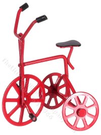 (image for) Miniature Red Tricycle for Dollhouses