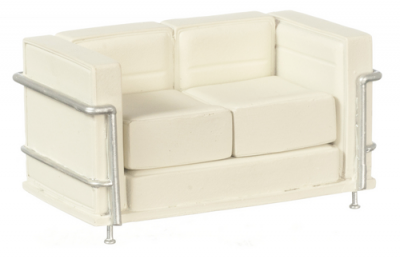 (image for) Miniature Modern White Sofa with Two Pillows