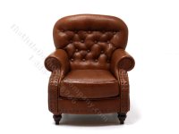 (image for) Dollhouse Tufted Brown Leather Club Chair by Judith Blondell