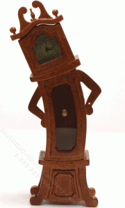 (image for) Miniature Whimsical Walnut Grandfather Clock