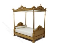 (image for) Miniature French Baroque Golden Canopy Bed