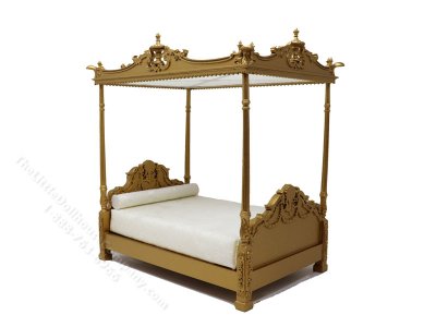(image for) Miniature French Baroque Golden Canopy Bed