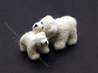 Miniature Mohair Polar Bear Mother and Cub by Erna Meyer (image for) Miniature Mohair Polar Bear Mother and Cub by Erna Meyer