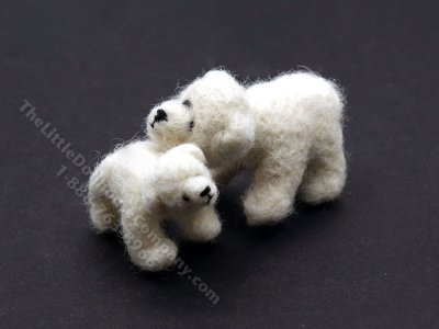 (image for) Miniature Mohair Polar Bear Mother and Cub by Erna Meyer