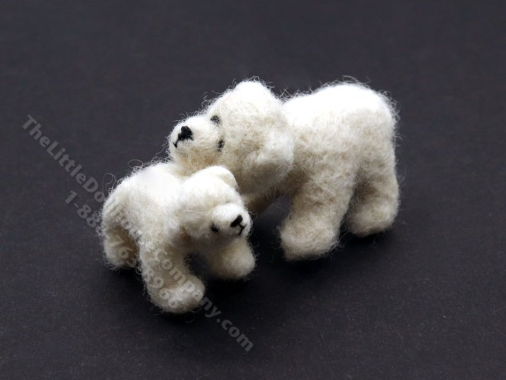 (image for) Miniature Mohair Polar Bear Mother and Cub by Erna Meyer