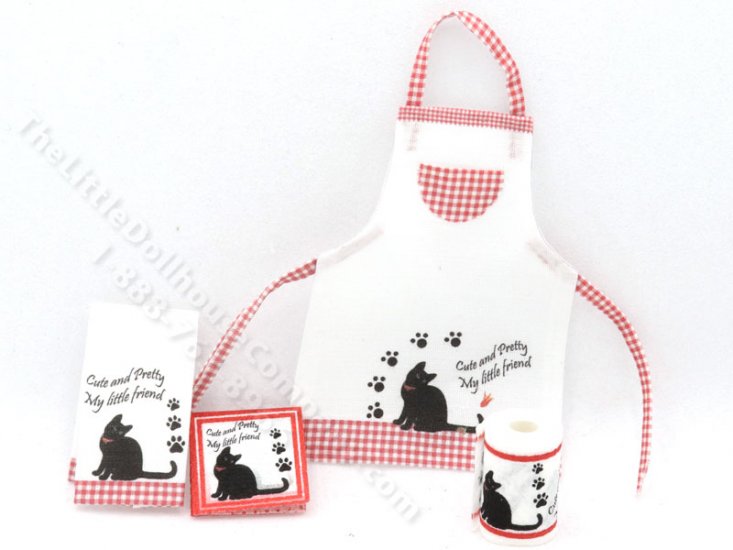 (image for) Miniature Cat-themed Kitchen Accessory Set
