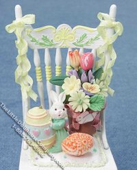 (image for) Miniature Easter Themed Decorated Chair for Dollhouses