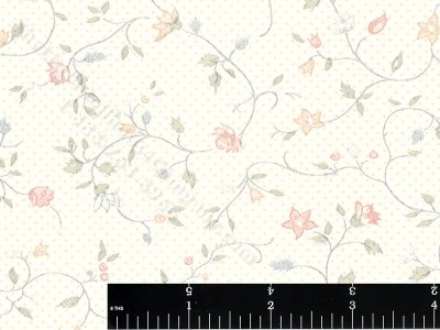 (image for) Cream and Floral Miniature Wallpaper for Dollhouses