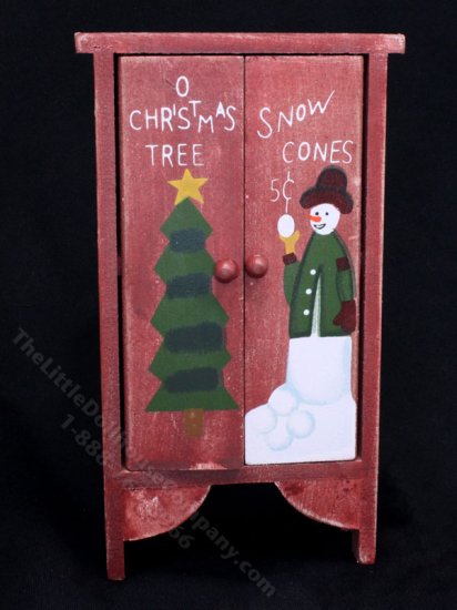 (image for) Miniature Christmas Wardrobe for Dollhouses - Red