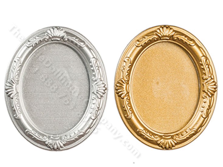 (image for) Miniature Silver and Gold Oval Frames for Dollhouses (2/pk)