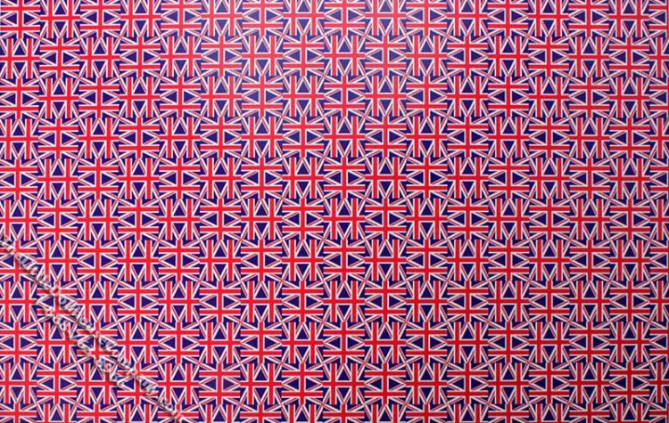 (image for) Large Size Union Jack Miniature Wallpaper for Dollhouses